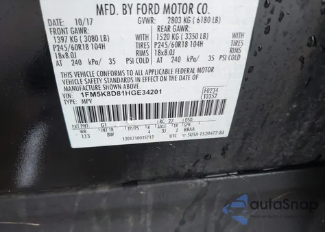 2017 Ford Explorer Xlt z USA, uszkodzony, nr VIN 1FM5K8D81HGE34201